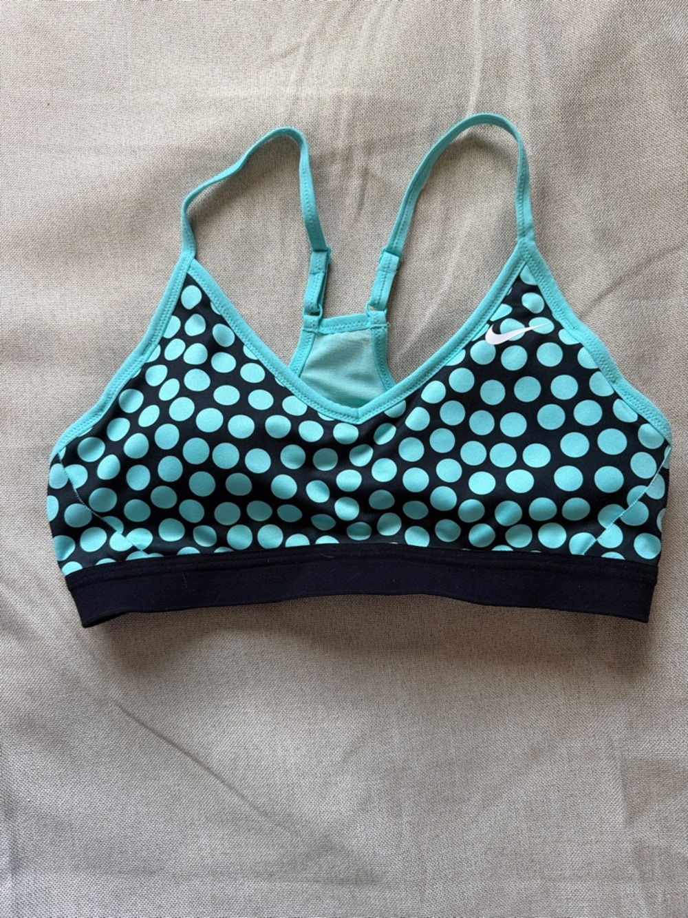 Nike Teal Polka Dot Racerback Sports Bra